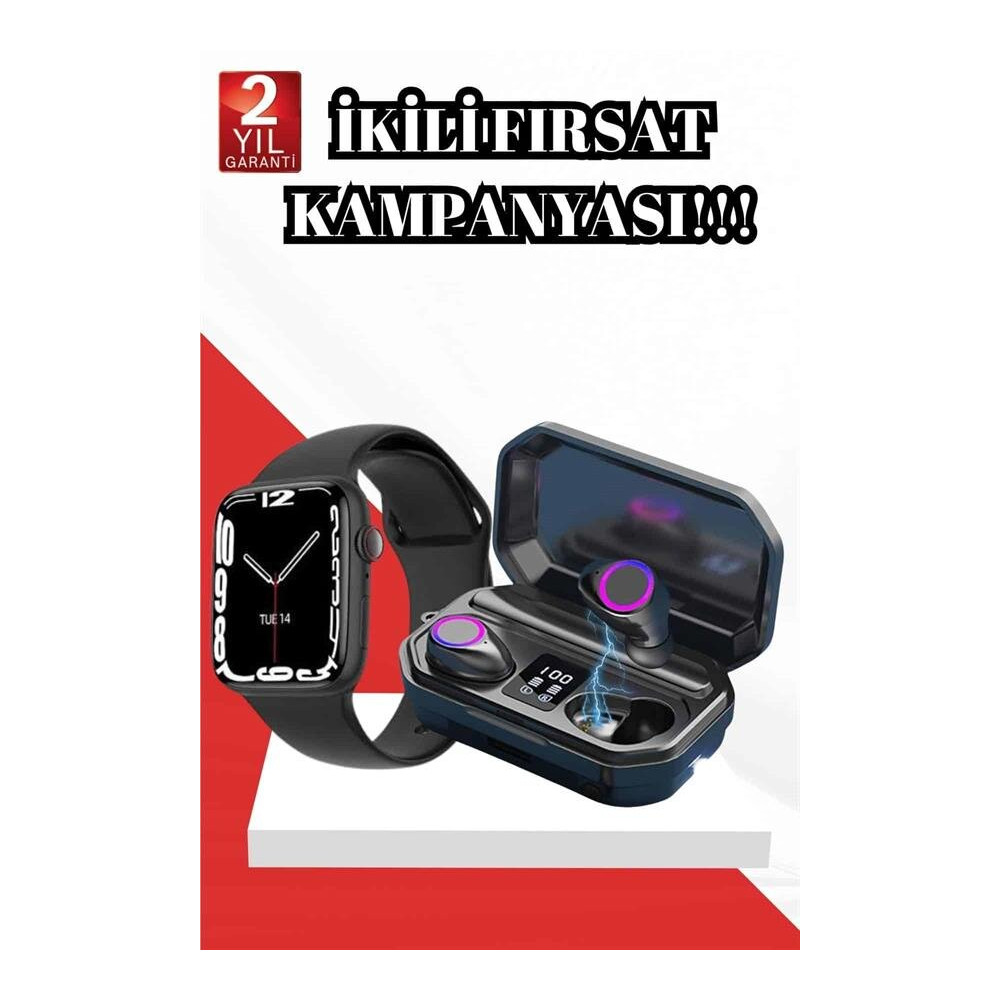 2025 Model Akıllı Saat ve Bluetooth Kulaklık 5.0 Bluetooth Bağlantılı 
