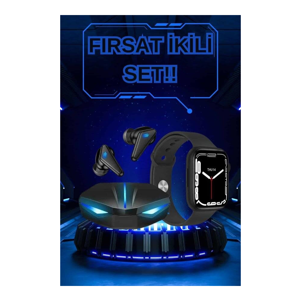 Yeni Nesil Akıllı Saat ve Kablosuz Kulaklık Kampanyası İkili Set Bluet