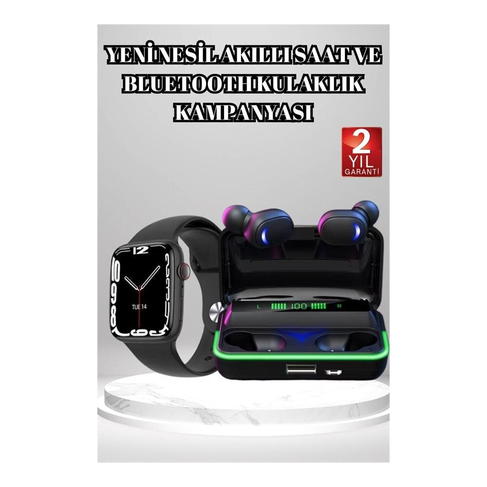 Ucuz ve Kaliteli Kulaklıklı Saat Seti Bluetooth Bağlantılı Akıllı Saat