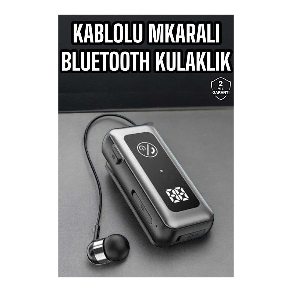 Kablolu Bluetooth Kulaklık Kulak İçi Stereo Mikrofonlu Dijital Gösterg