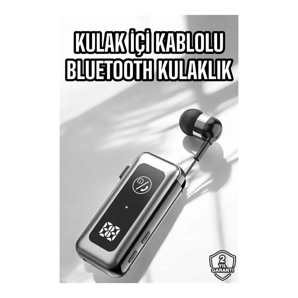 Makaralı Bluetooth Kulaklık Kulak İçi Dijital Göstergeli Yüksek Ses Ka