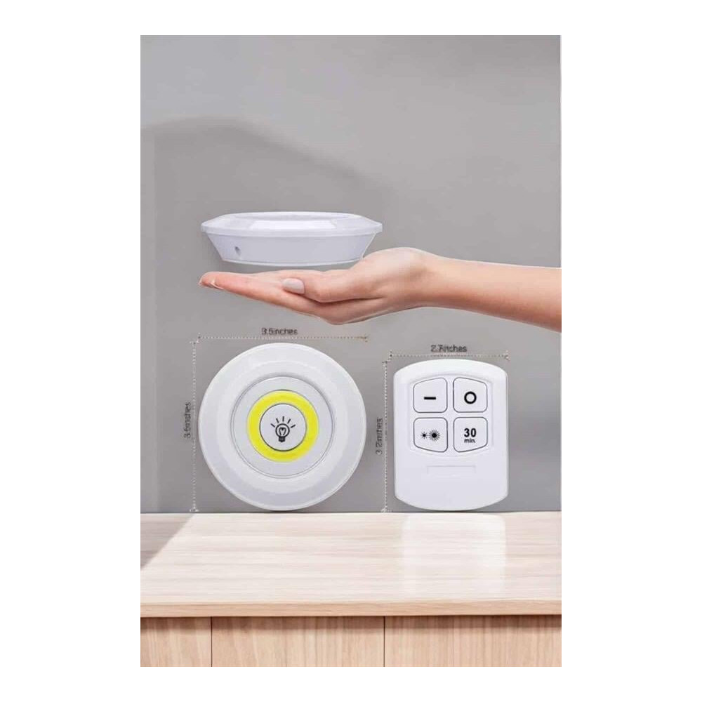 Led Lamba 3'lü Uzaktan Kumandalı Yapışkanlı Beyaz Işık