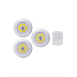 Led Lamba 3'lü Uzaktan Kumandalı Yapışkanlı