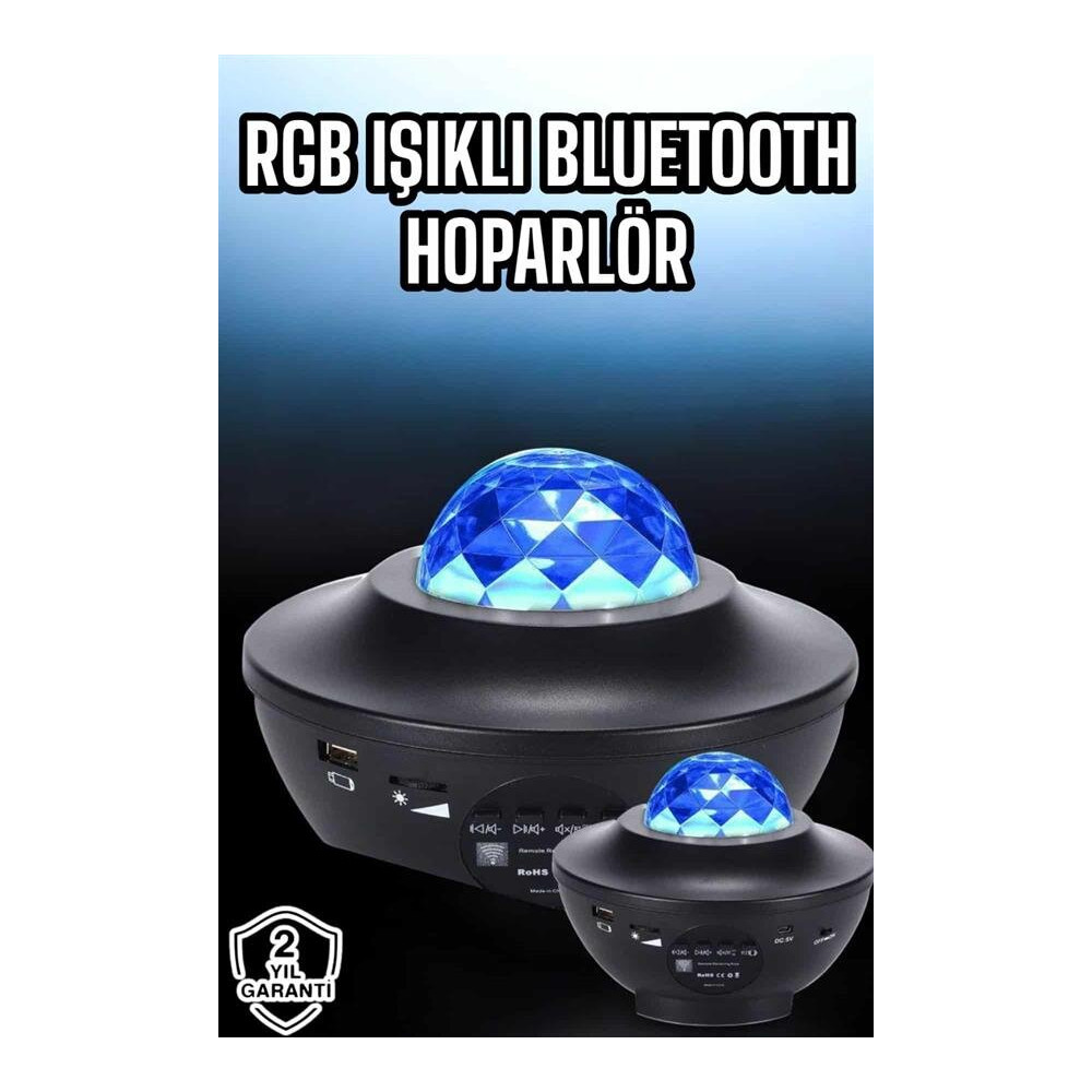Projektör Yıldız Gece Lambası Disko Topu Bluetooth Bağlantılı Taşınabi