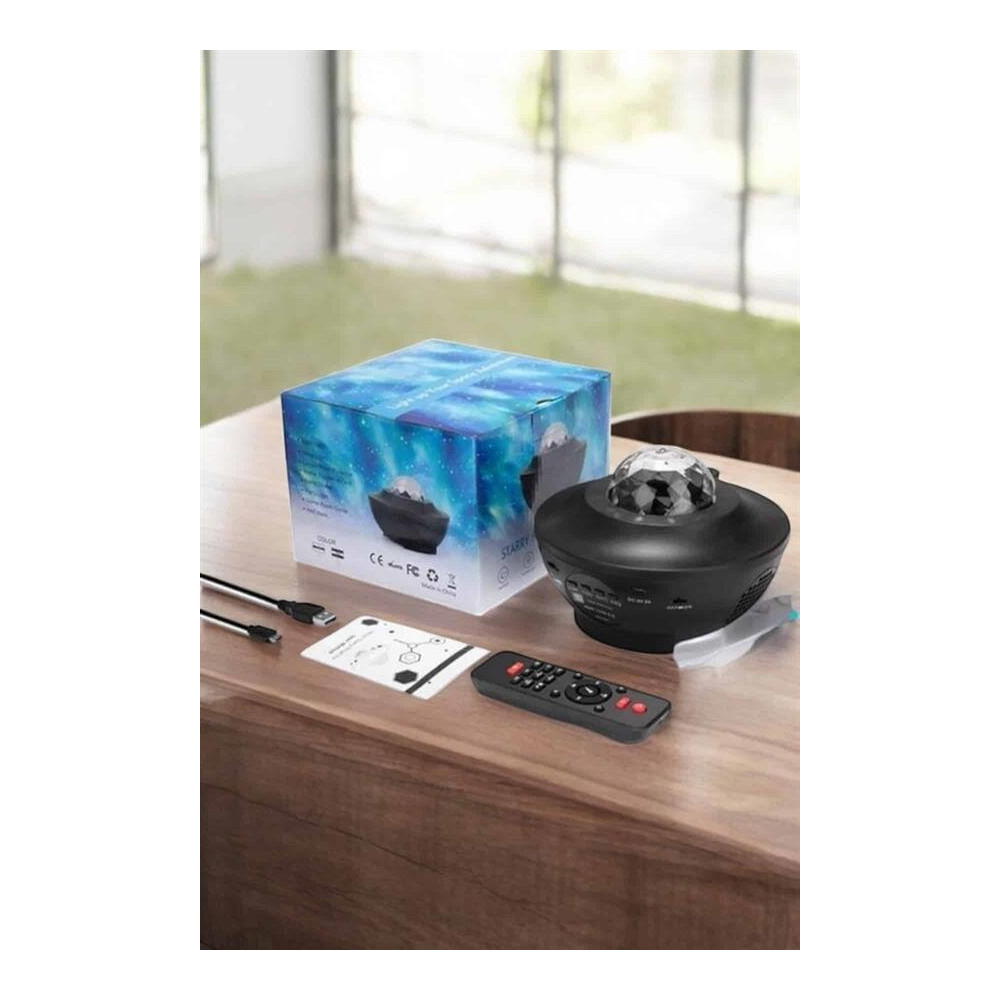 Projektör Yıldız Gece Lambası Disko Topu Bluetooth Bağlantılı Taşınabi