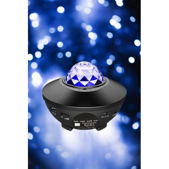 Projektör Yıldız Gece Lambası Disko Topu Bluetooth Bağlantılı Taşınabi