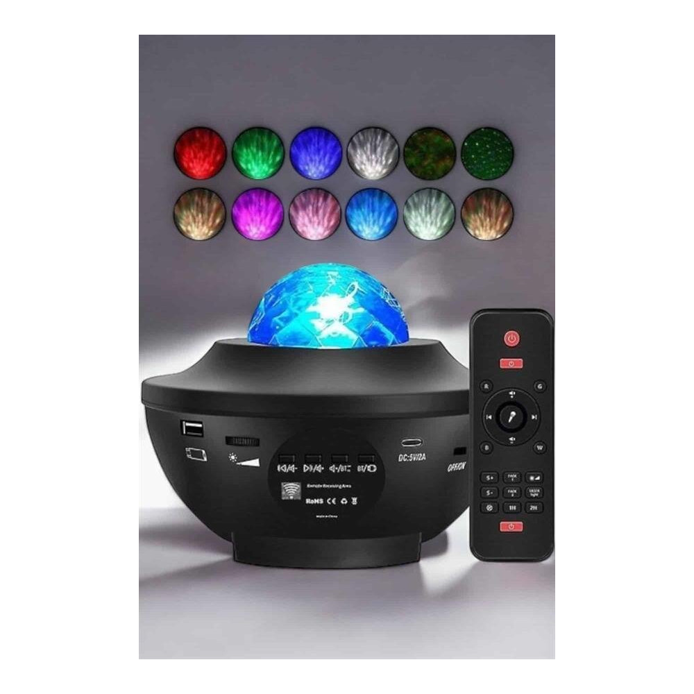 Çocuklara Özel Şarjlı Bluetooth Hoparlör Parti Led Lambası Yıldızlı Pr