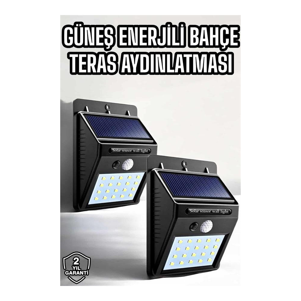 Solar Güneş Enerji Panelli Sensörlü Lamba Enerji Tasarruflu