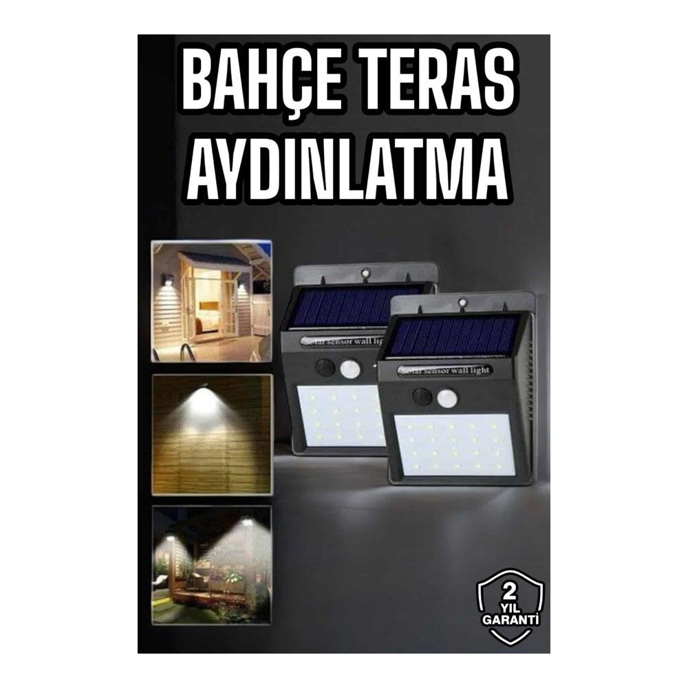 Solar Lamba Giriş Bahçe Yol Avlu Hareket Sensörlü Led Parlak Gece Su G