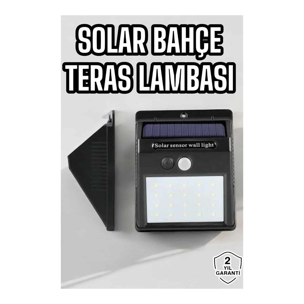 Güneş Enerjili Bahçe Lambası Solar Gece Aydınlatma Sensörlü Lamba