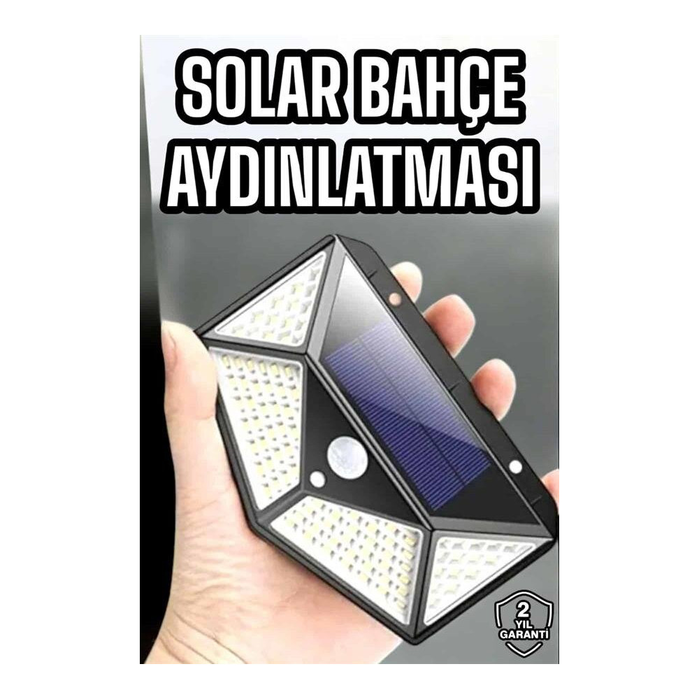 Güneş Enerjili Bahçe Aydınlatma Lambası Solar 100 Led Lamba