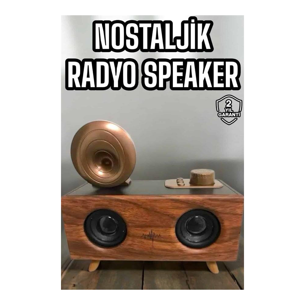 Bluetooth Hoparlör Ahşap Klasik Retro Gramofon Bluetooth Müzik Kutusu