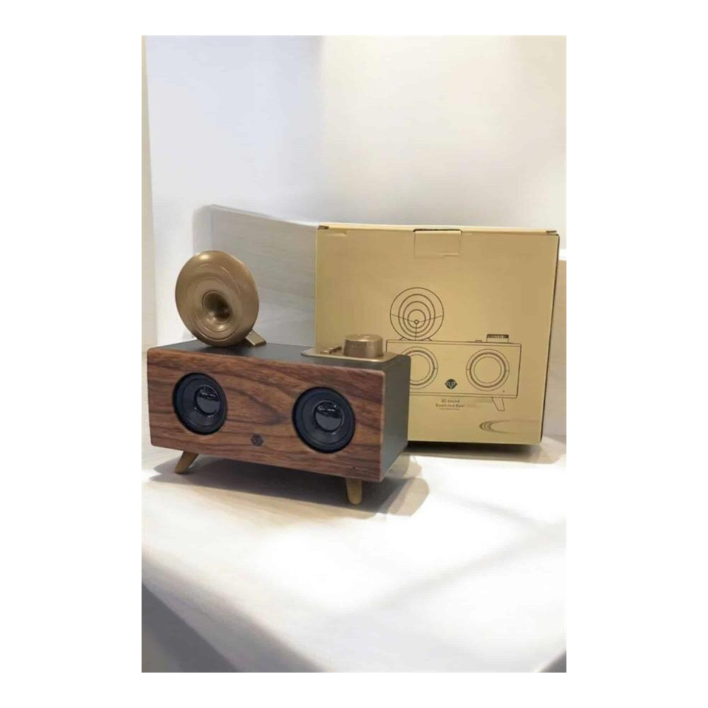 Bluetooth Hoparlör Ahşap Klasik Retro Gramofon Bluetooth Müzik Kutusu