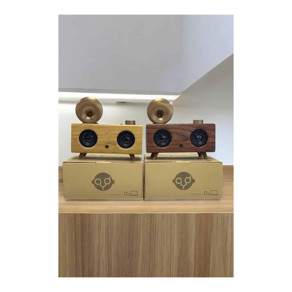 Retro Gramafon Bluetooth Hoparlör Çift Stereo Sesli FM Radyo Destekli