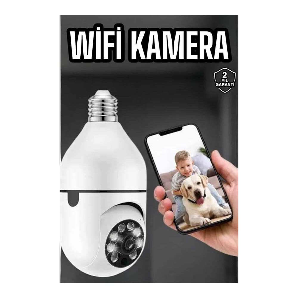 Güvenlik Kamerası Wifi Kamera Duylu Ev Kamerası Wifi Bağlantılı Dönebi