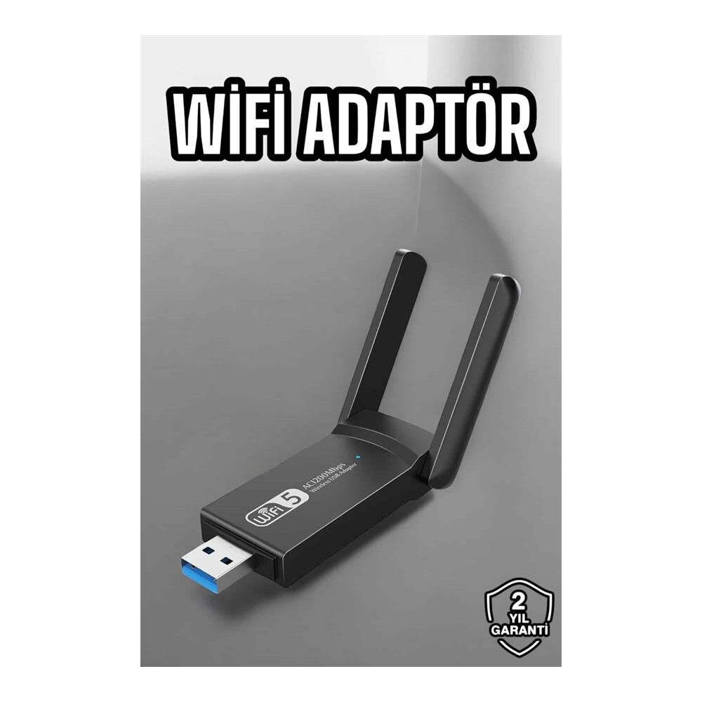Wifi Adaptörü Bt5.0 Wifi 2'si Bir Arada Çift Bantlı Çift Anten