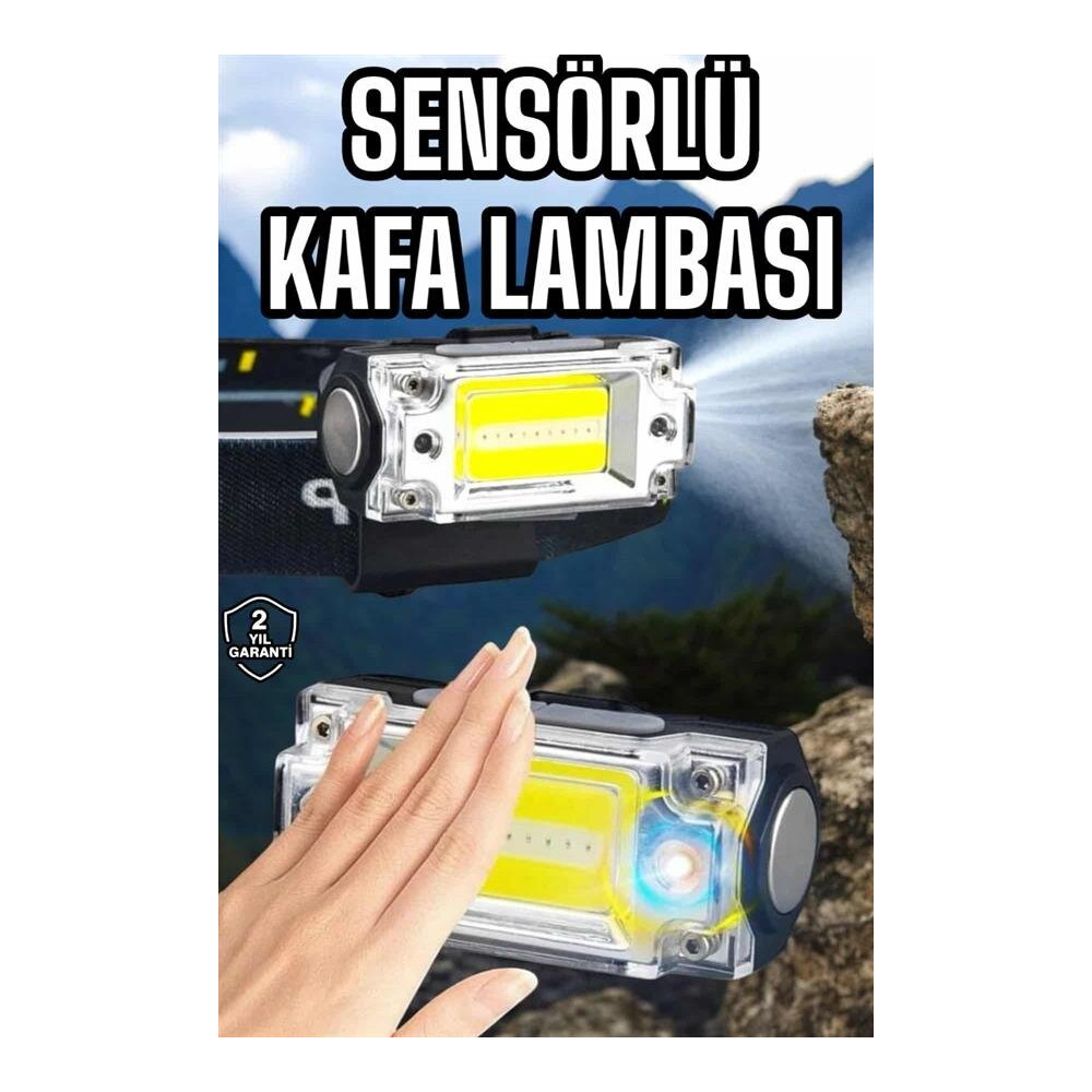 Şarjlı LED Kafa Feneri – Çift Fonksiyonlu 200LM Işık Gücü IP44 Suya Da