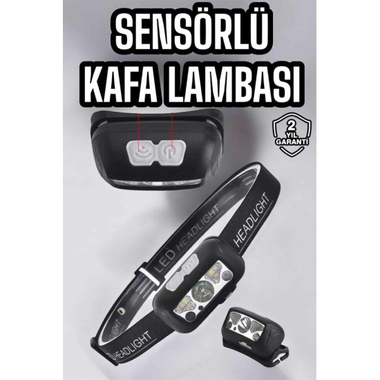 800 Lumen LED Kafa Lambası COB ve XPE Led Type C Şarjlı Ayarlanabilir