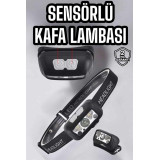 Kafa Lambası Kamp Lambası Sensörlü Şarjlı Ayarlanabilir