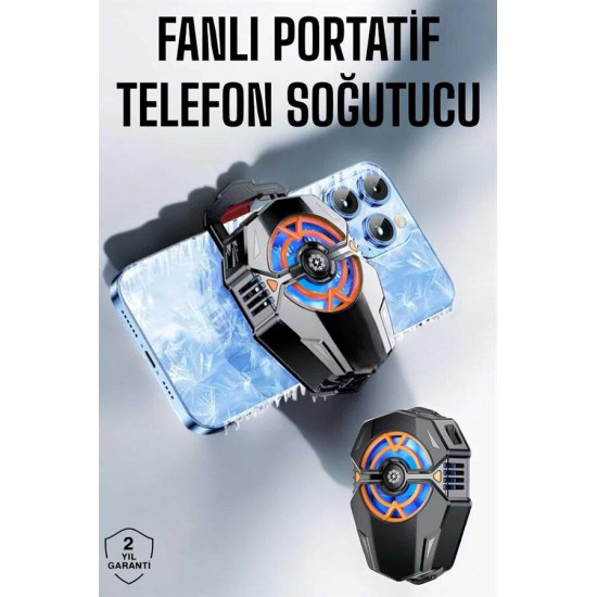 RGB Işıklı Telefon Soğutucu Fan Gaming Cooler Süper Hızlı Soğutma