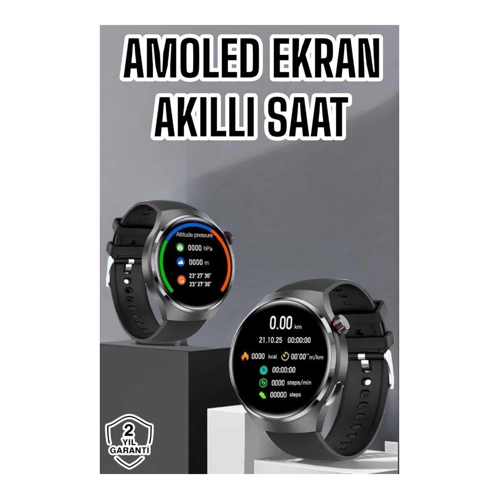 Akıllı Saat Bluetooth Bağlantılı Amoled Ekran Uyku ve Sağlık Takibi
