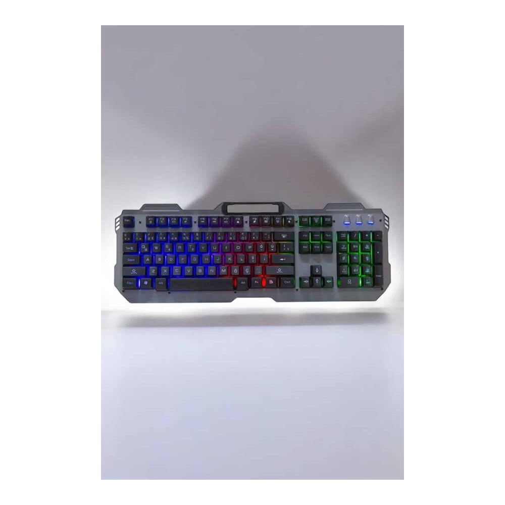 RGB Işıklı Oyuncu Klavye Mouse Seti – Türkçe Q Ayarlanabilir DPI Ergon