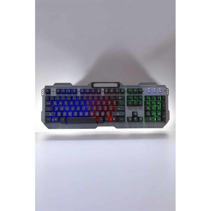 RGB Işıklı Oyuncu Klavye Mouse Seti – Türkçe Q Ayarlanabilir DPI Ergon