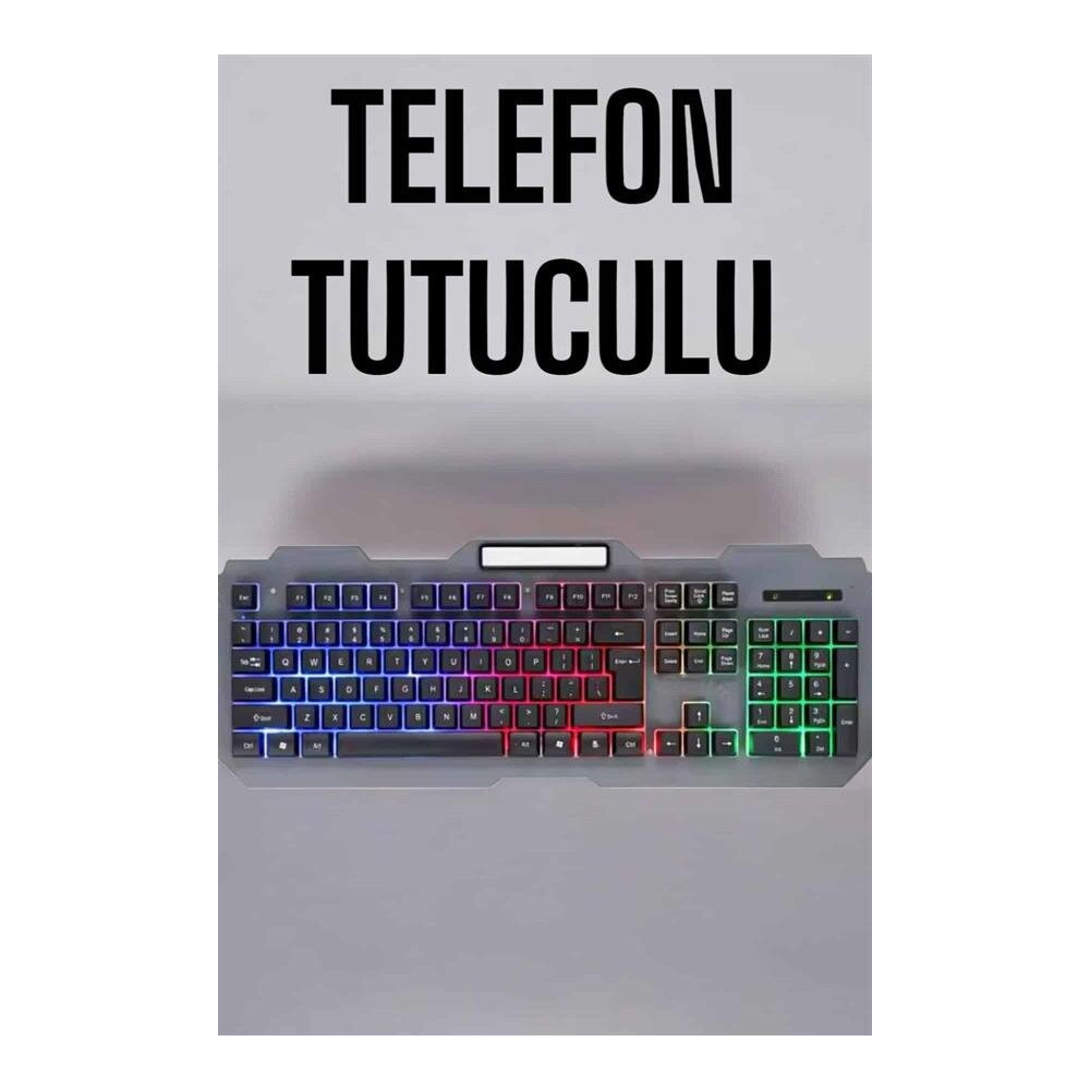 Q Klavye RGB Işıklı Klavye Ve Mouse Seti Kablolu Mouse Hediyeliş