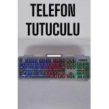 Q Klavye RGB Işıklı Klavye Ve Mouse Seti Kablolu Mouse Hediyeliş