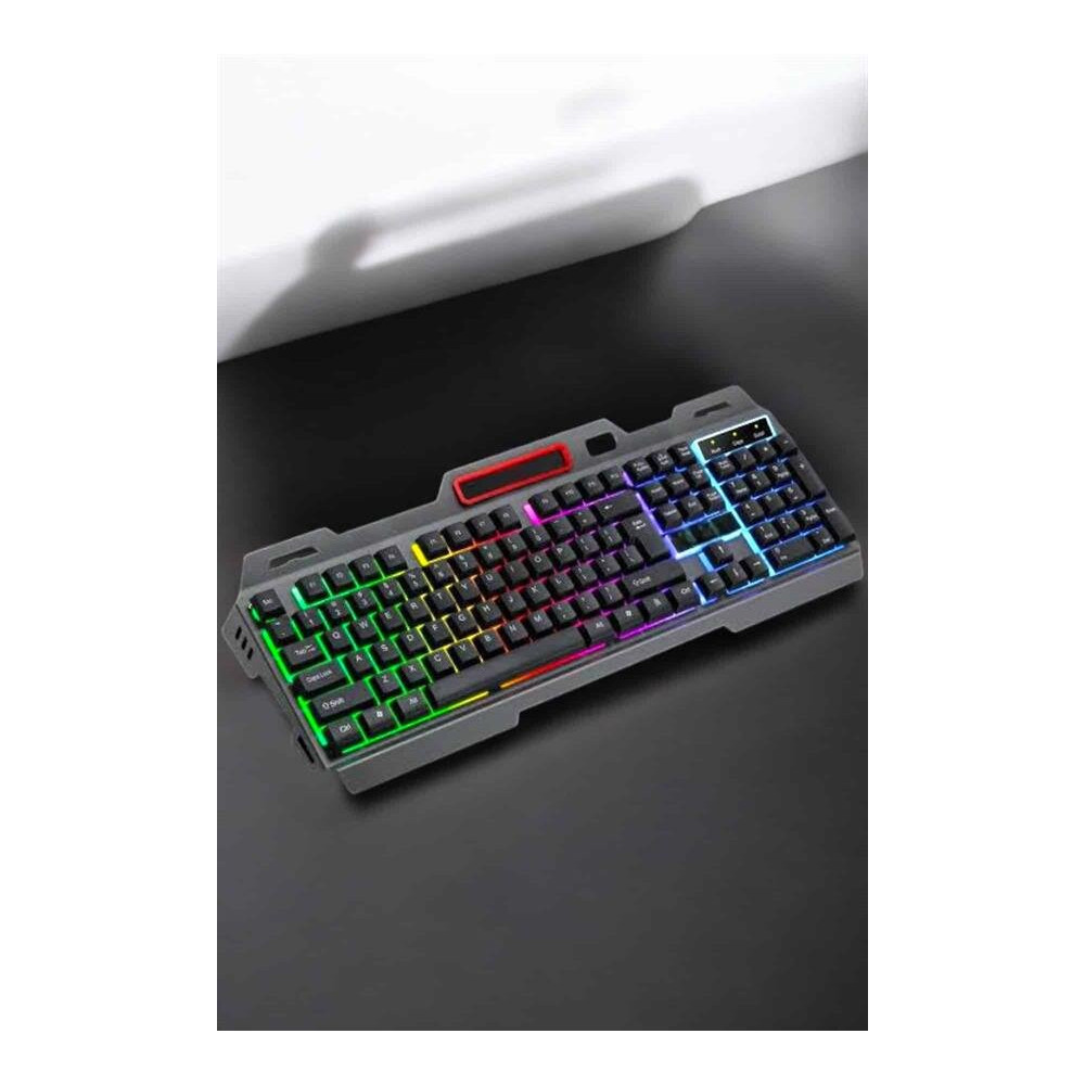 Led Işıklı Oyuncu Klavye Usb Girişli RGB Işıklı Q Klavye Mouse Hediyel