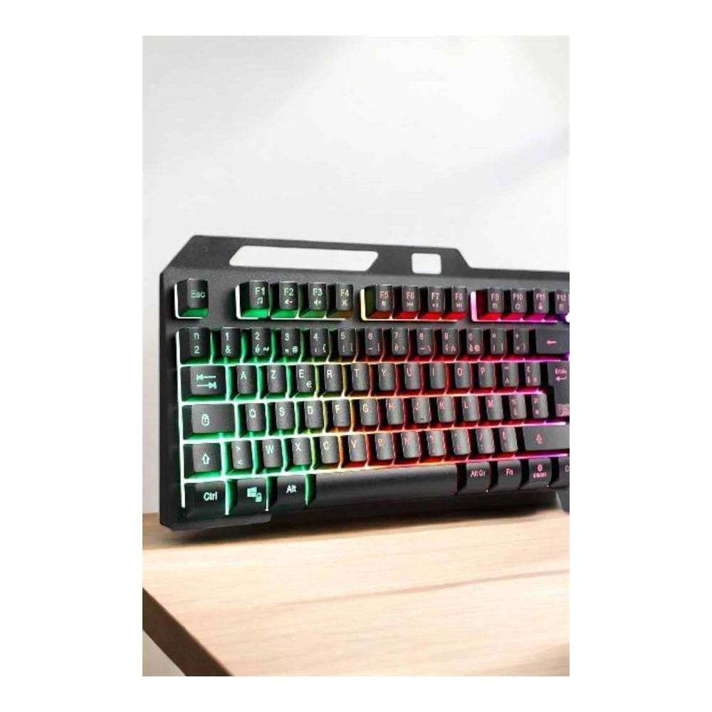 Led Işıklı Oyuncu Klavye Usb Girişli RGB Işıklı Q Klavye Mouse Hediyel