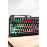 Led Işıklı Oyuncu Klavye Usb Girişli RGB Işıklı Q Klavye Mouse Hediyel