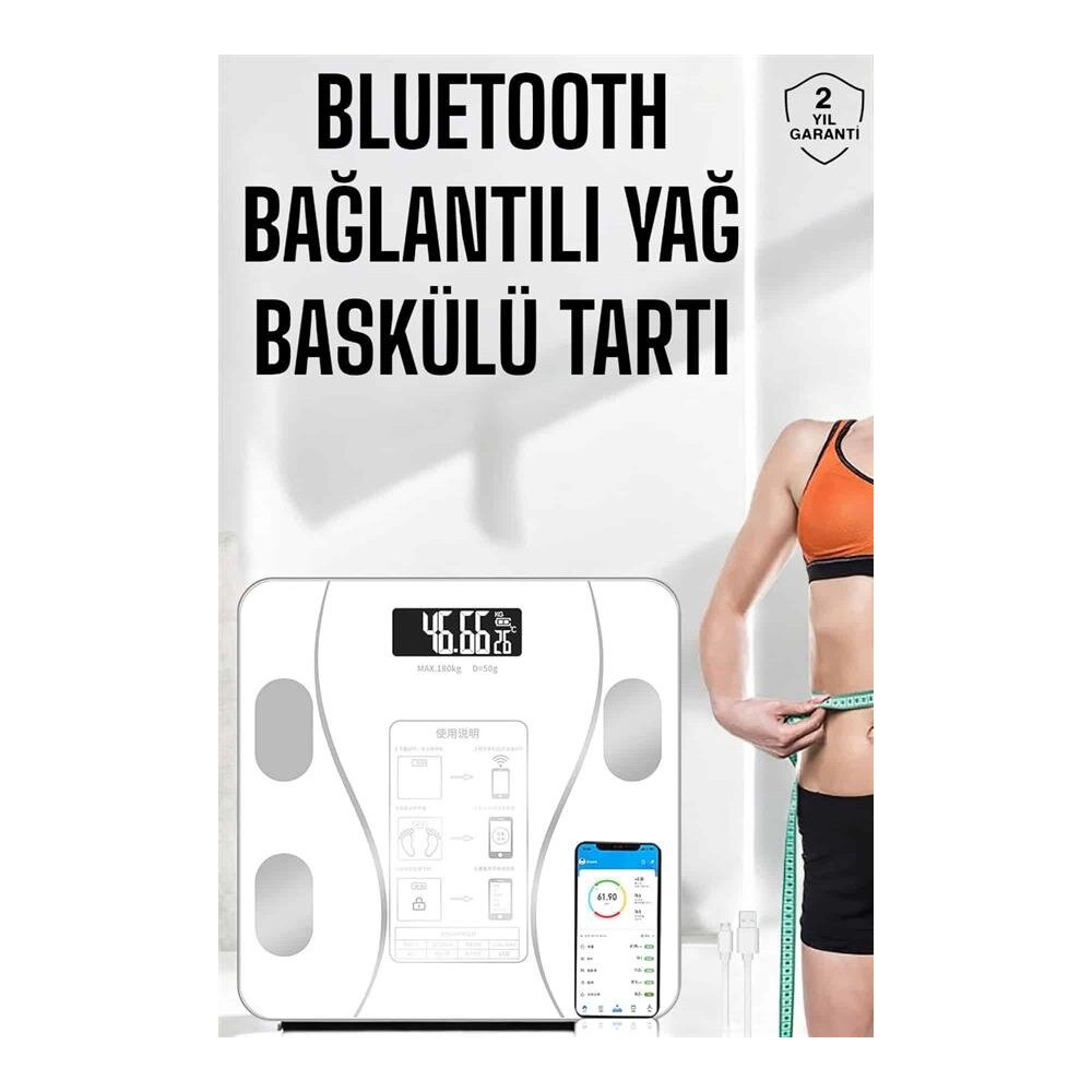 Akıllı Bluetooth Tartı – 8 Farklı Ölçüm Verisi Otomatik Kişi Tanıma