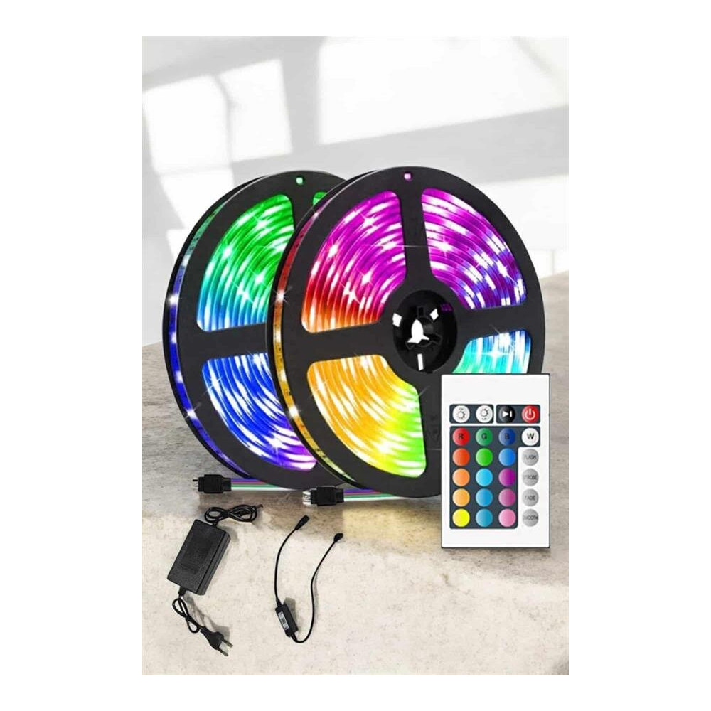 Yeni Nesil RGB Işıklı 10Metre Şerit Led Kumandalı Şarj Edilebilir