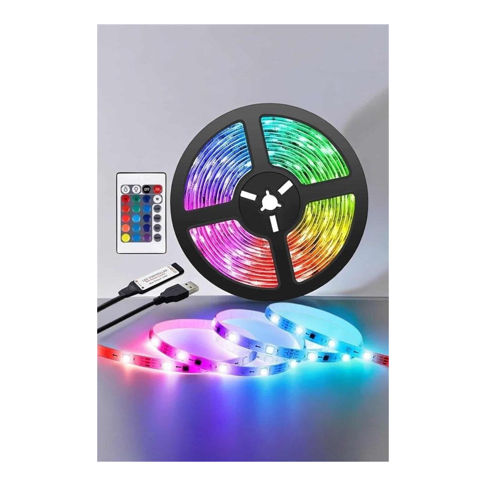 Yeni Nesil RGB Işıklı 10Metre Şerit Led Kumandalı Şarj Edilebilir
