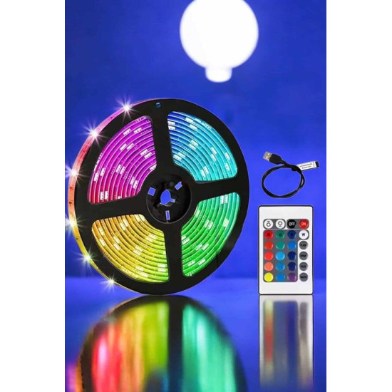 RGB Şerit Led 10 Metre Led Işık Kumanda ile Kontrol RGB