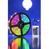 RGB Şerit Led 10 Metre Led Işık Kumanda ile Kontrol RGB