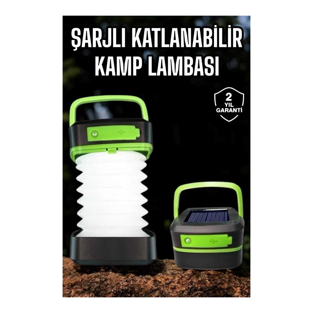 Led Lamba Kamp Lambası Hafif Taşınabilir Şarj Süreli Akordeon El Fener