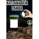 Katlanabilir Kamp Lambası Solar Fener Görünümlü 3 Kademeli Şarjlı