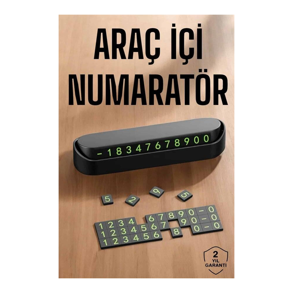 Araç İçi Numaratör Numaralık Torpido Üstü Açılır Kapanır Telefon Numar