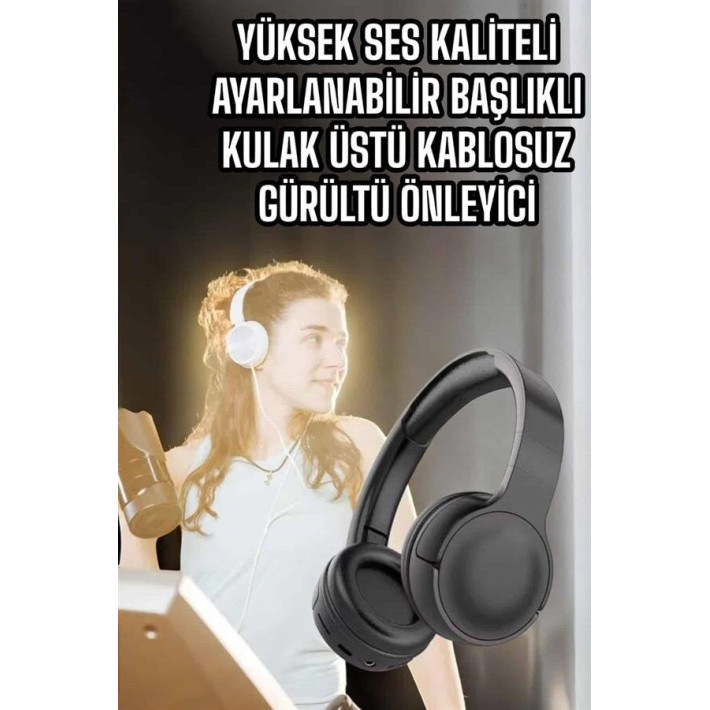 Kulak Üstü Kablosuz Bluetooth Kulaklık Gürültü Önleyici Uzun Şarj Süre