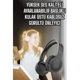 Kulak Üstü Kablosuz Bluetooth Kulaklık Gürültü Önleyici Uzun Şarj Süre