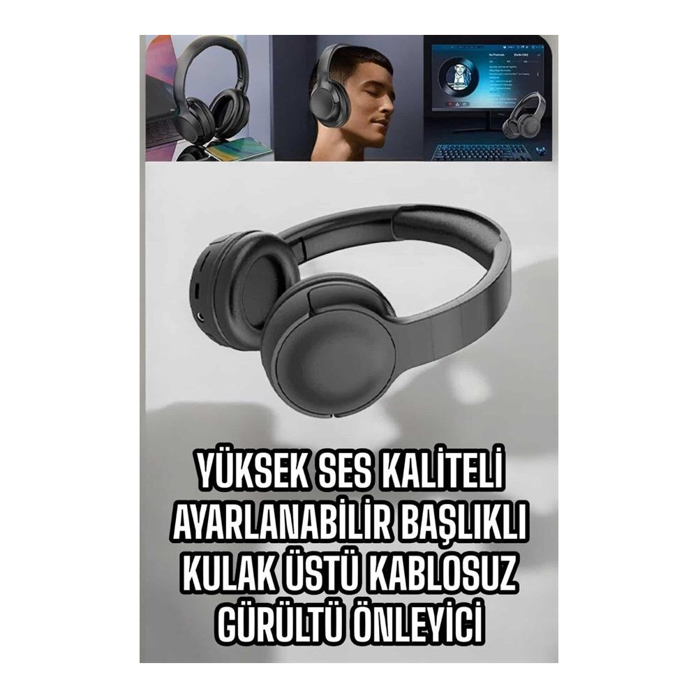 Kablosuz Bluetooth Kulaklık ANC/ENC Destekli Kulak Üstü Yüksek Ses Kal