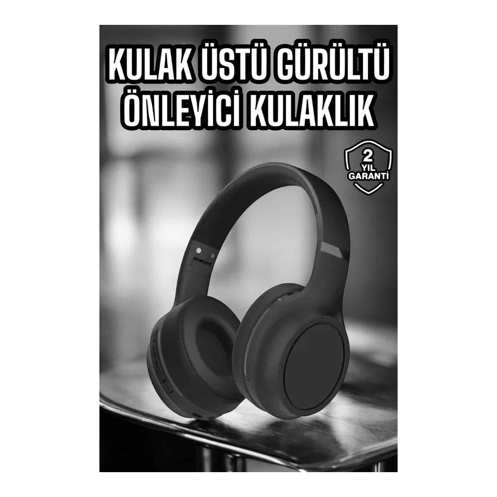 Kulak Üstü Kablosuz Bluetooth Kulaklık Gürültü Önleyici Ayarlanabilir