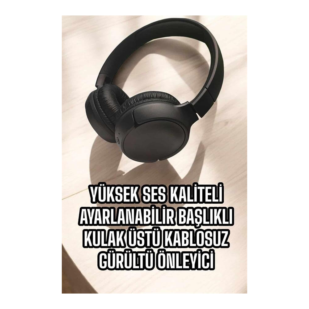 Kulak Üstü Kablosuz Bluetooth Kulaklık Gürültü Önleyici Ayarlanabilir