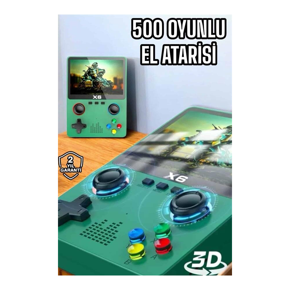 Çocuklara Özel 666 Oyunlu X6 Atari Video İzleme ve Müzik Dinleme