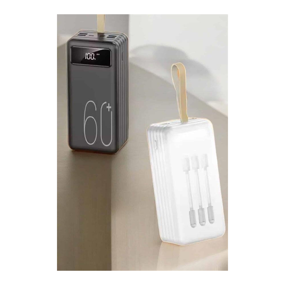Powerbank 60.000 Mah Hızlı Şarj 4 Çıkışlı Uzun Şarj Süreli Dijital Gös