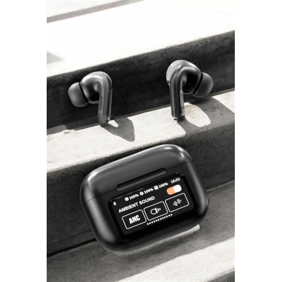 Kablosuz Bluetooth Kulaklık Ekranlı Uzun Şarj Süreli ANC Destekli