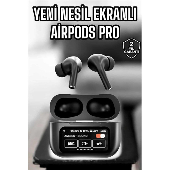 Kablosuz Bluetooth Kulaklık Ekranlı Uzun Şarj Süreli ANC Destekli