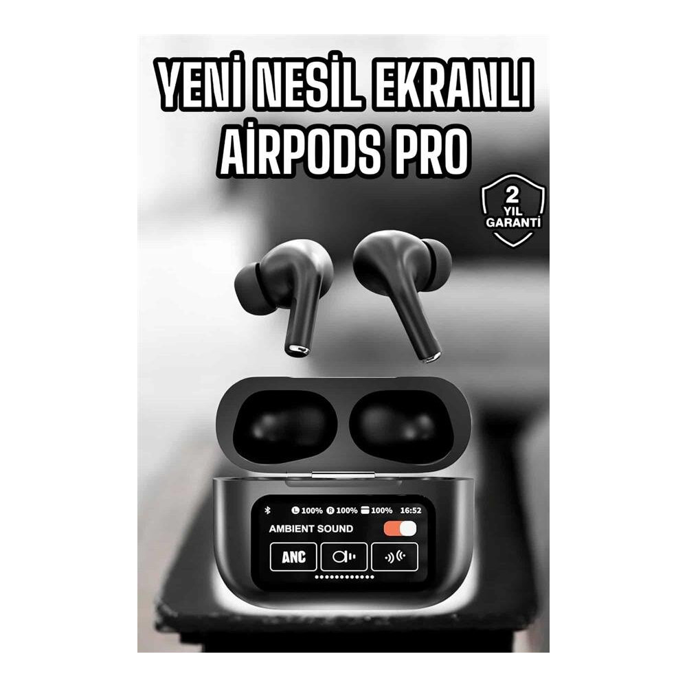Kablosuz Bluetooth Kulaklık Ekranlı Uzun Şarj Süreli ANC Destekli